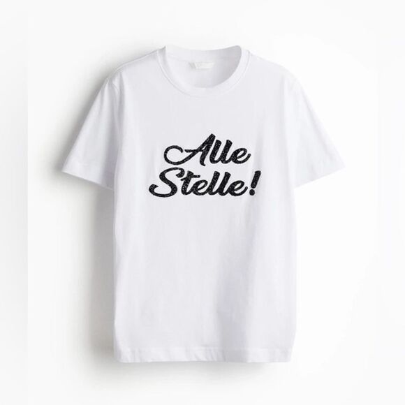 White T-Shirt with Black Text - Picture 1 of 7